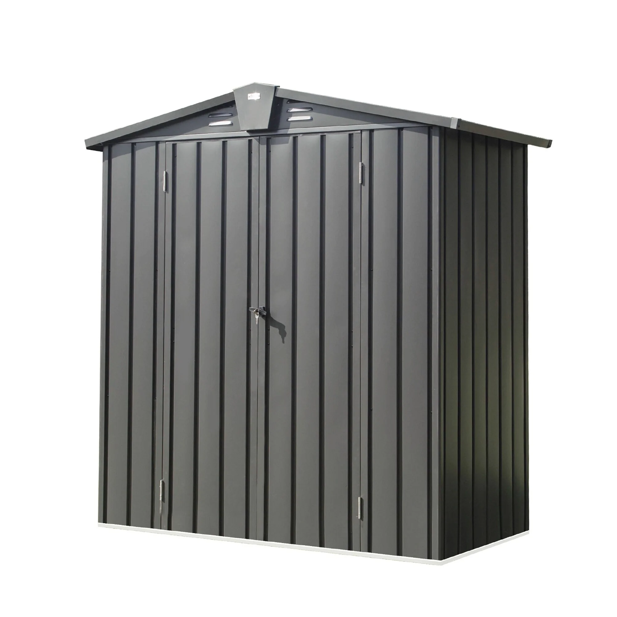 Anti Rust Outdoor Metal Storage Shed Garden Shed with Lockable Double Doors, Water-Roof Tool Shed, Air Vents