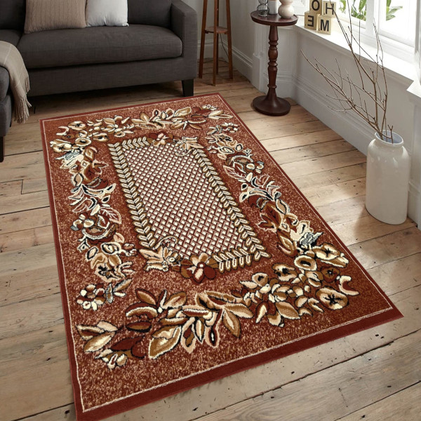Dywan klasyczny brązowy ogród do salonu pokoju - 70x130 cm - modny solidny