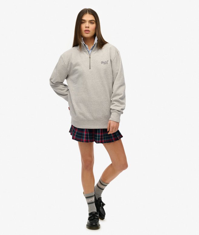 Oversized Essential Logo Half Zip Sweatshirt