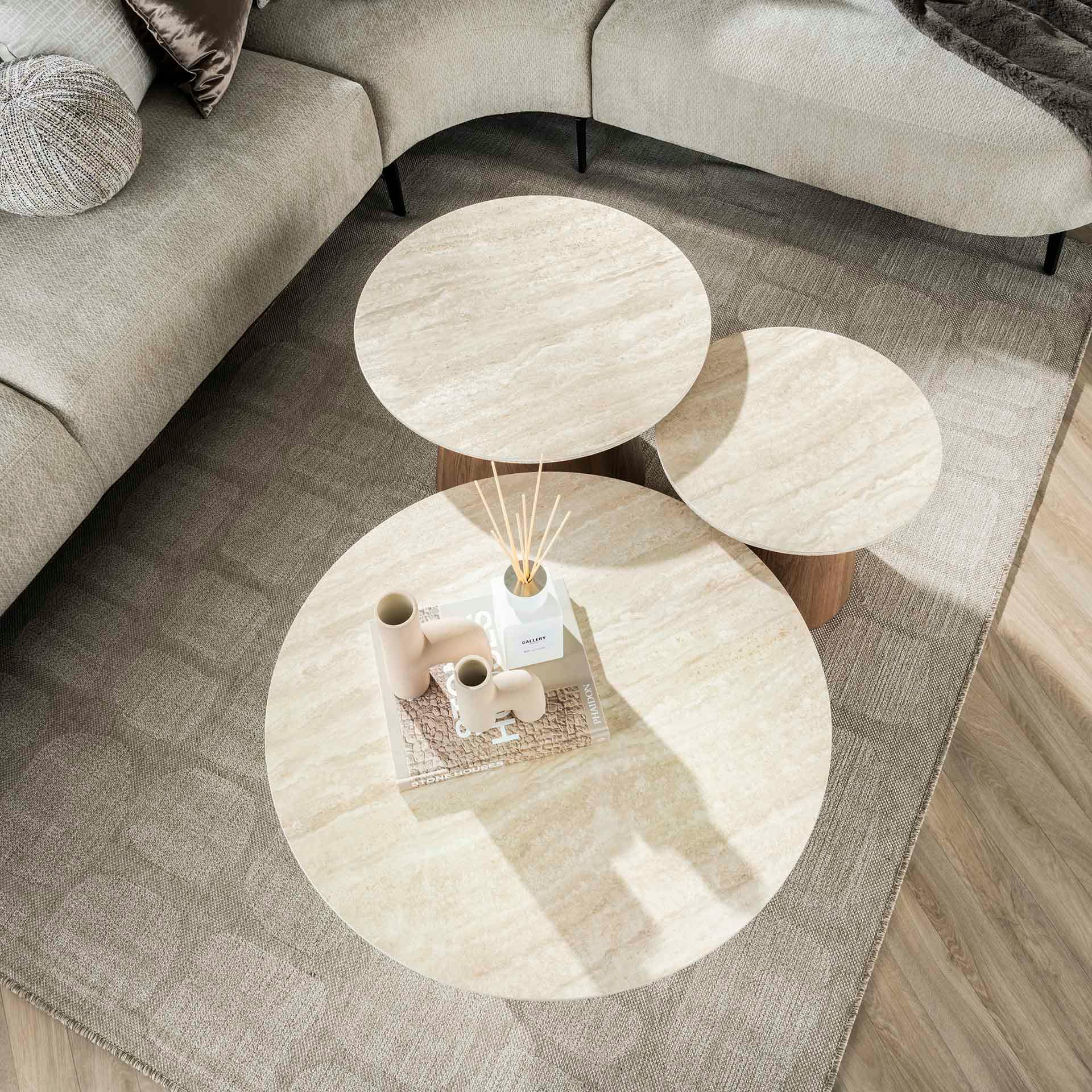 Table basse ronde en céramique (set de 3) ASCOLI