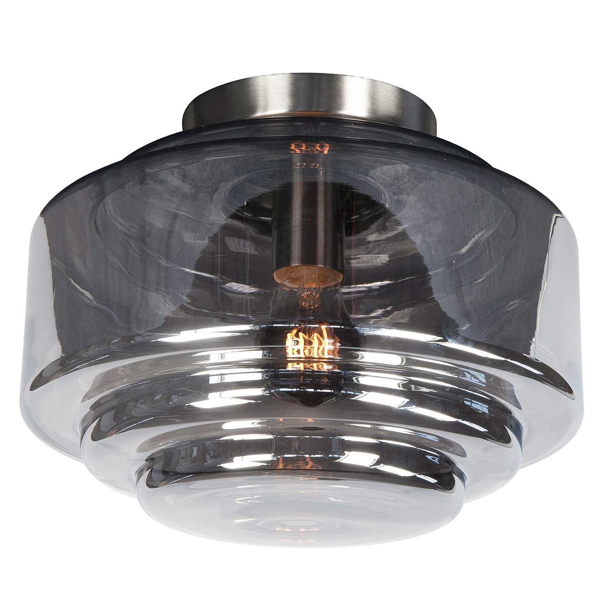Highlight plafondlamp Deco - 1 lichts - 30 x 24  cm - mat chroom rook