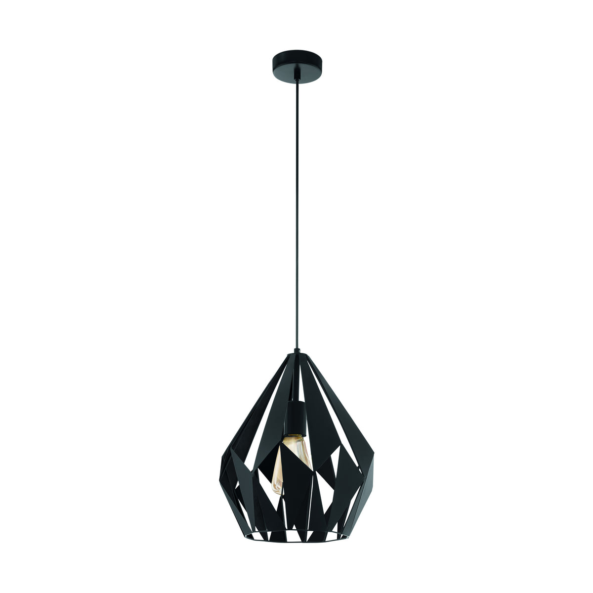 EGLO hanglamp Carlton 1 - e27 - ø 31 cm - zwart