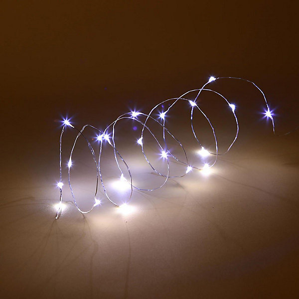 Guirlande lumineuse intérieur 2m blanc chaud 20 led à piles - feeric lights &christmas
