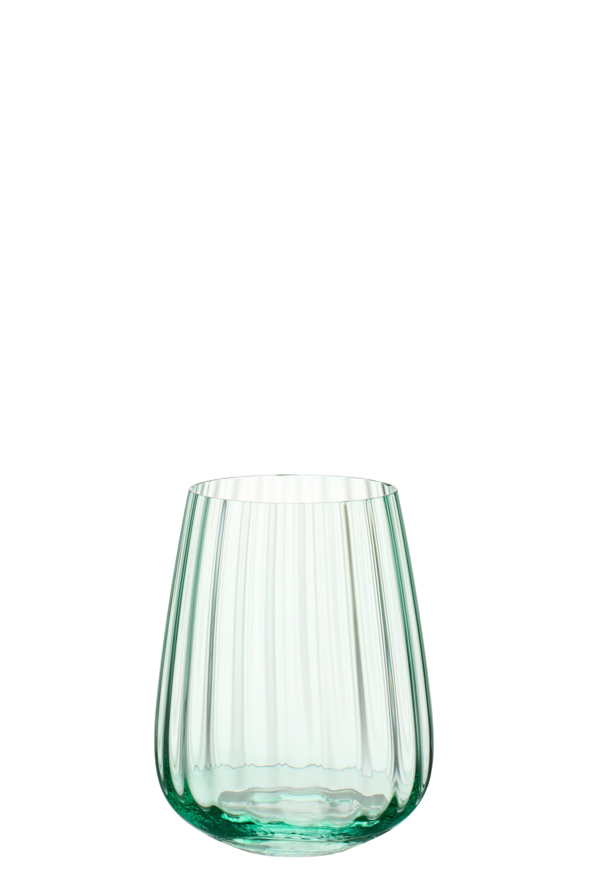 J-Line glas Geribbeld - glas - groen - 6 stuks