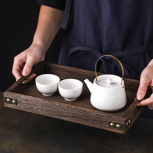 SOGA Walnut Rectangle Serving Tray Small