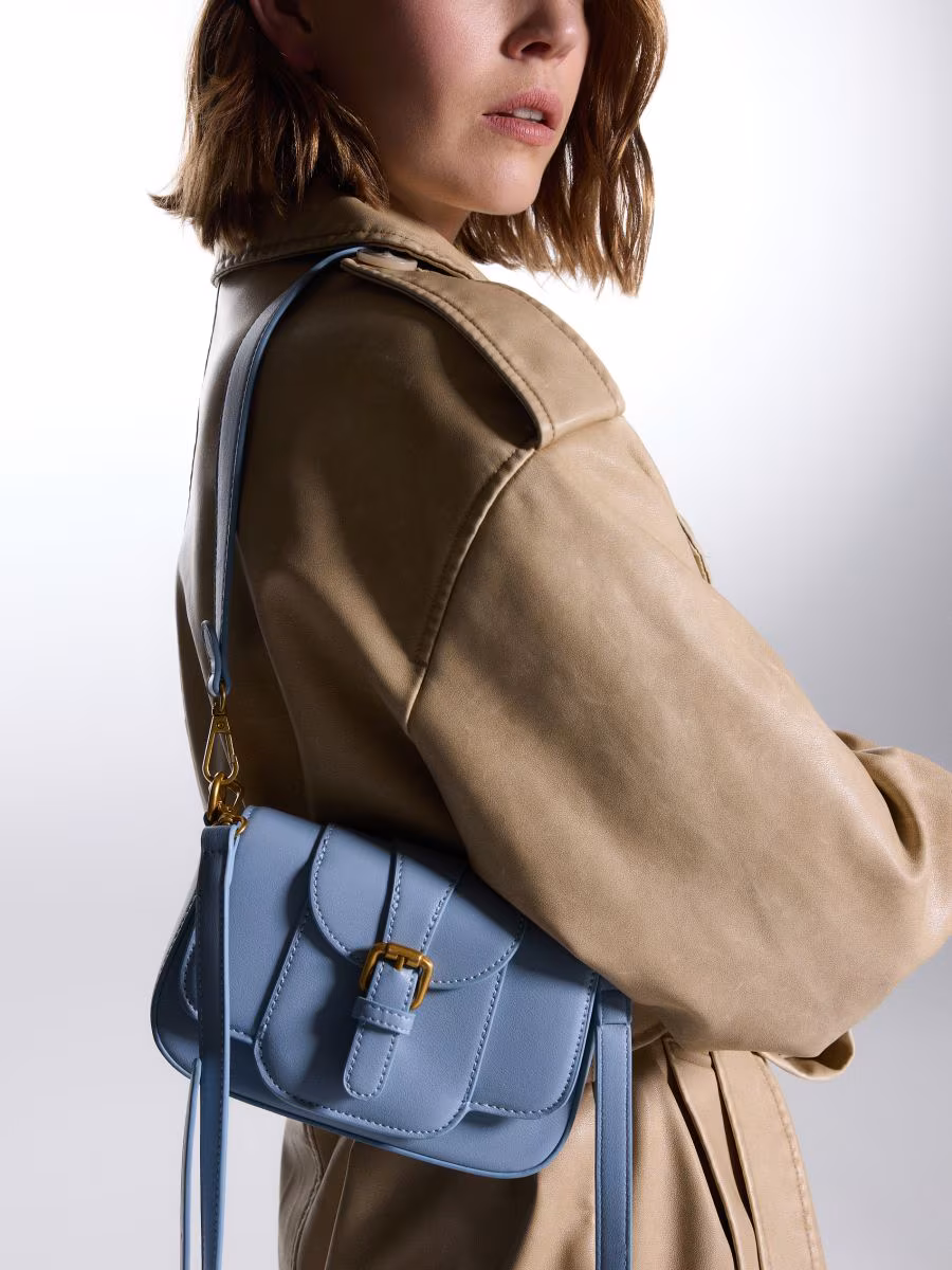 Crossbody Bag With Decorative Buckle