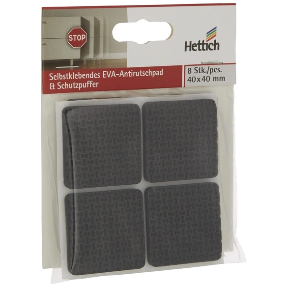 Antirutschpad, quadratisch, Selbstklebend, schwarz, 40 x 5 x 40 mm