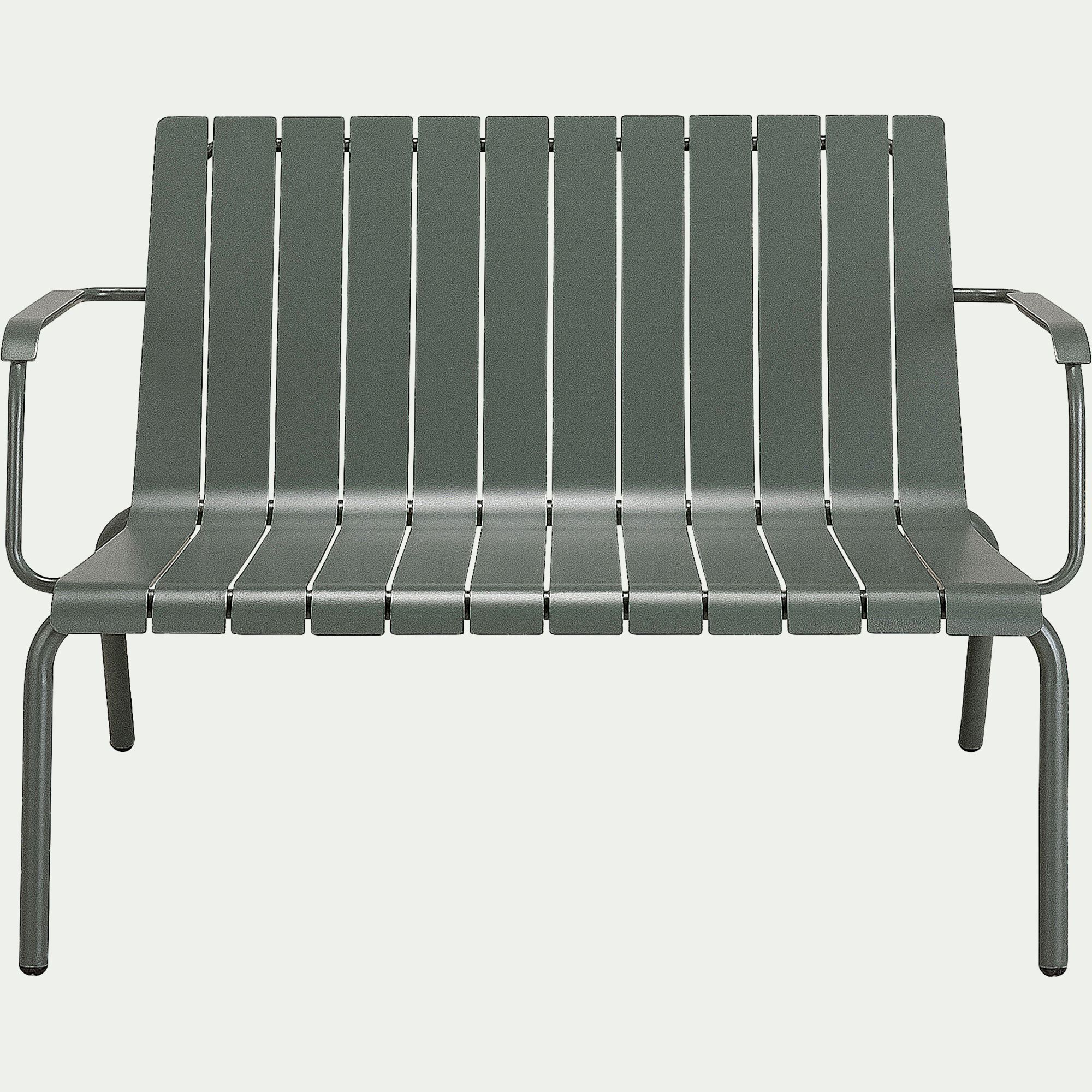 PARADOU - Canapé de jardin en aluminium - vert cèdre (2 places)