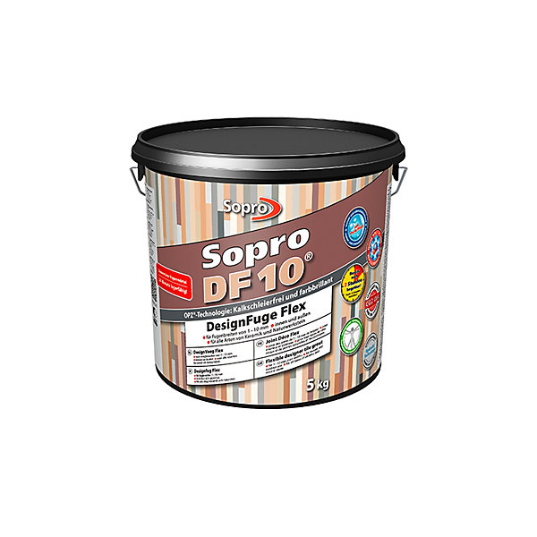 Joint souple carrelage céramique et pierre 1 à 10 mm - Gris sable 18 - Grain fin - Sopro DF 10 - 5 kg