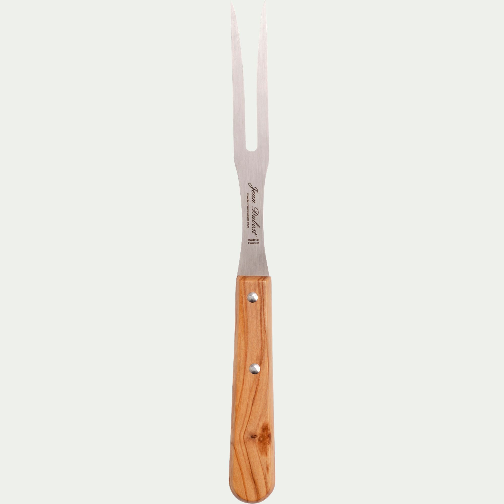 TRADITION - Fourchette à découper en inox et bois d'olivier - naturel