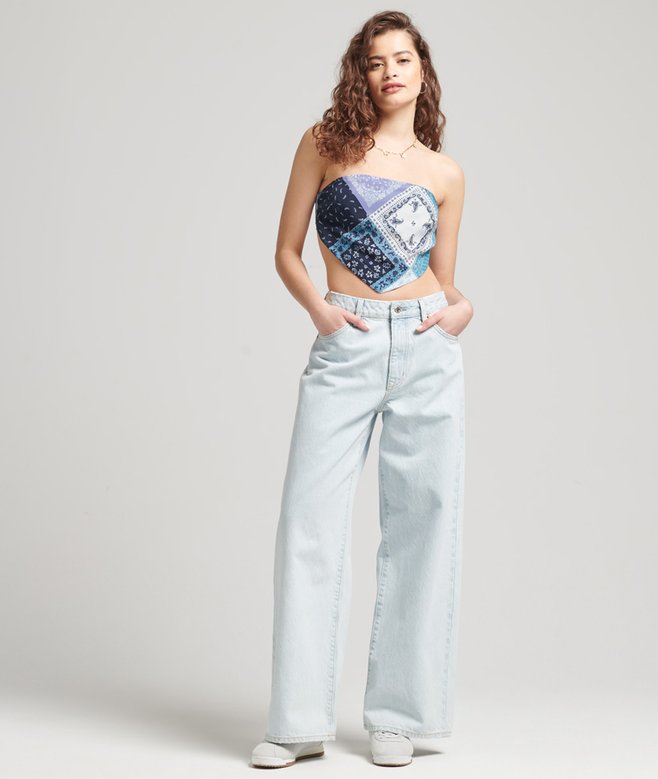 Vintage Bandana Off Shoulder Top