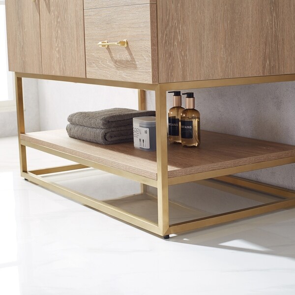 Alistair 36" North American Oak Single Vanity w/ Stone Countertop