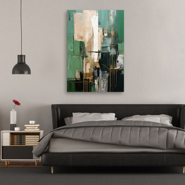 Feeby Obraz nowoczesny, Obraz Abstrakcja Industrialna Zieleń 40x60