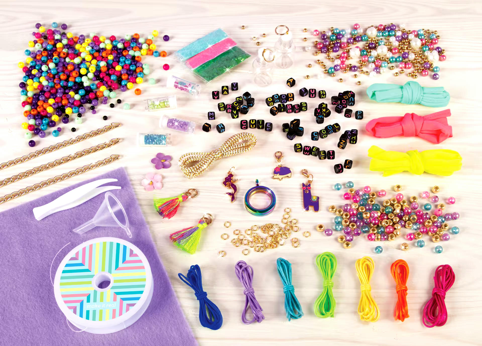 Make It Real Mega DIY Jewellery Making Studio Kit With Beading Tray, 50 pcs, Ages 8+