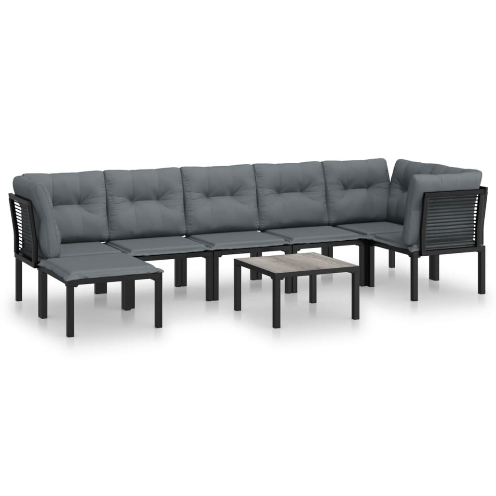 Zestaw wypoczynkowy do ogrodu Czarny Stal 3x narożna   3x sofa środkowa