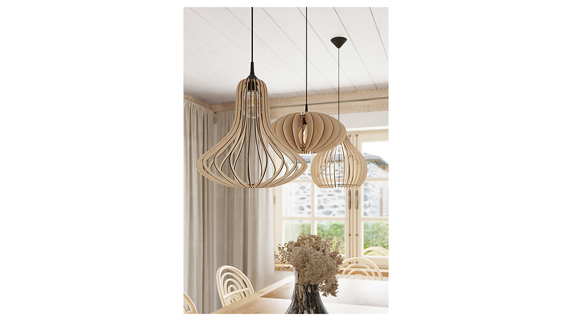 Lampa wisząca Eliza drewniana brązowa