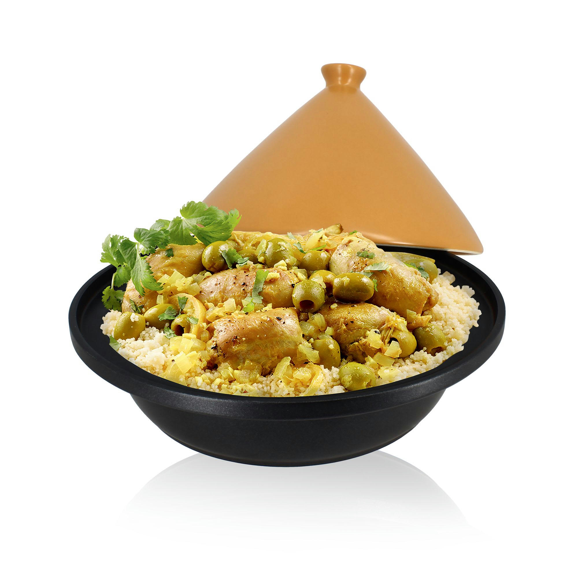 - Tajine en céramique fond en aluminium Ø30cm - compatible induction