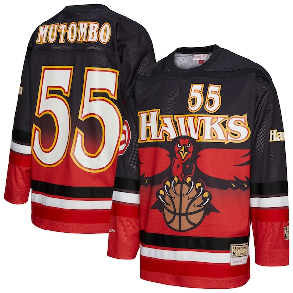 Dikembe Mutombo Atlanta Hawks  Unisex Maxxed Out Fashion Hockey Jersey - Red