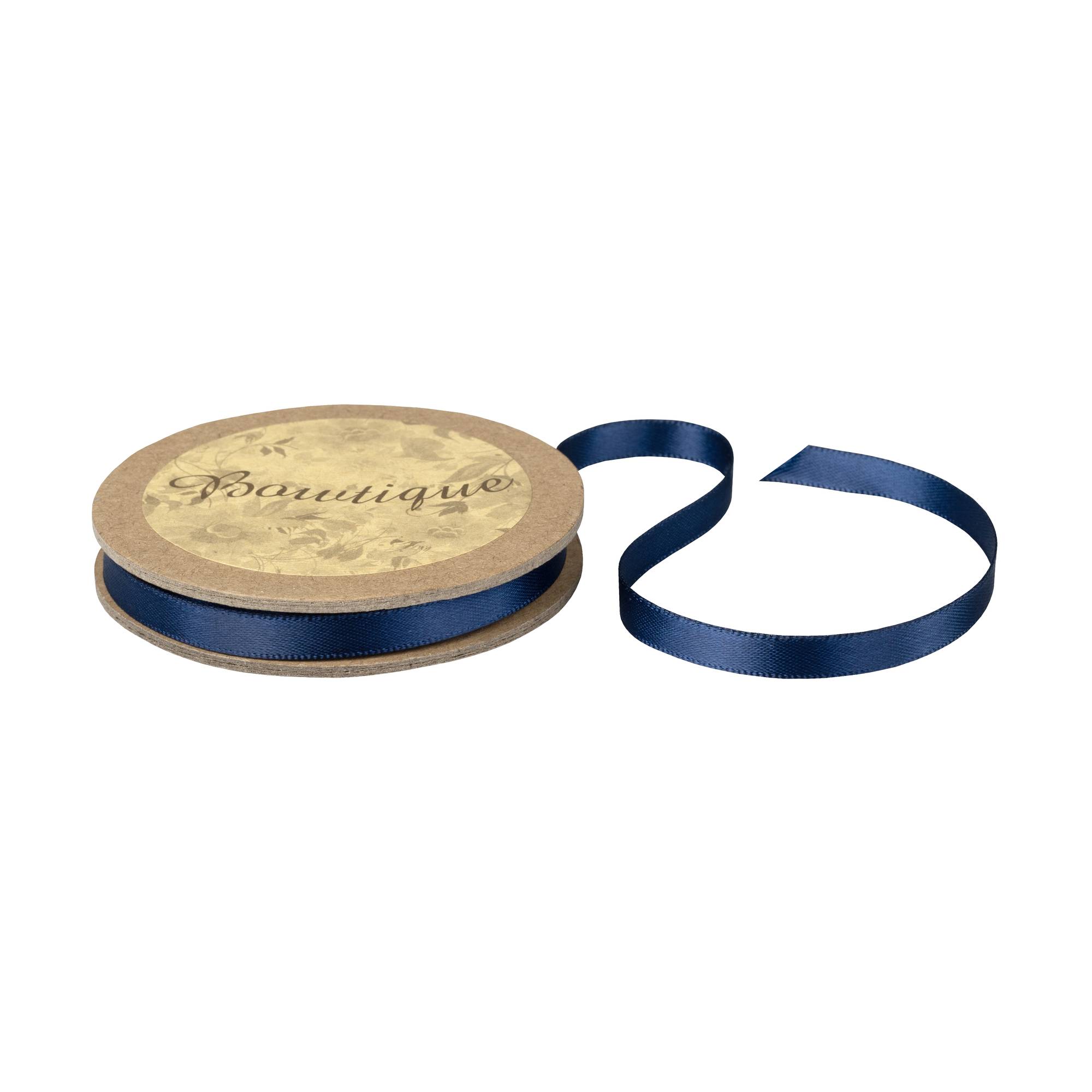 Navy Blue Double-Faced Satin Ribbon 6mm x 5m