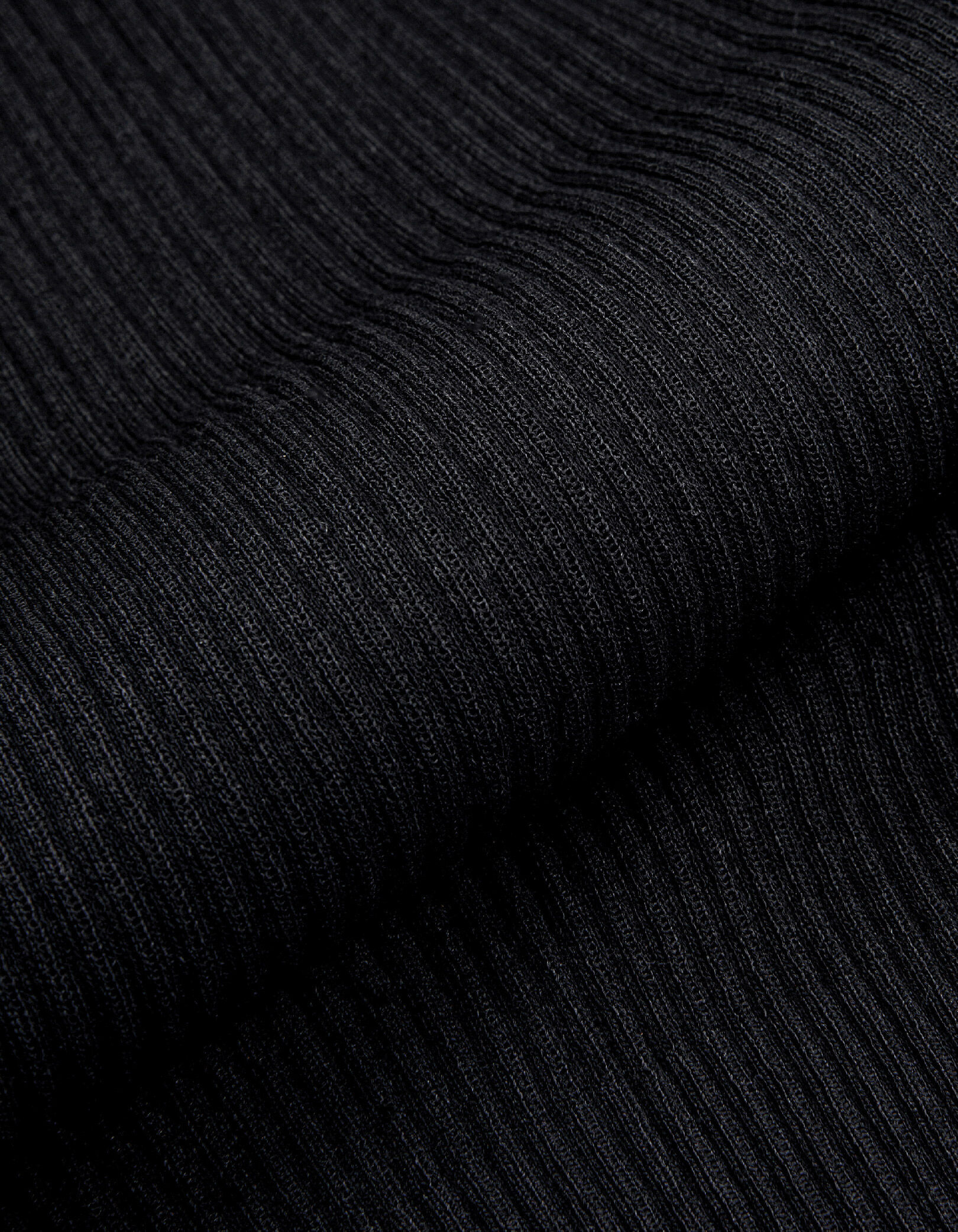 Cardigan manches longues noir maille plissée Femme