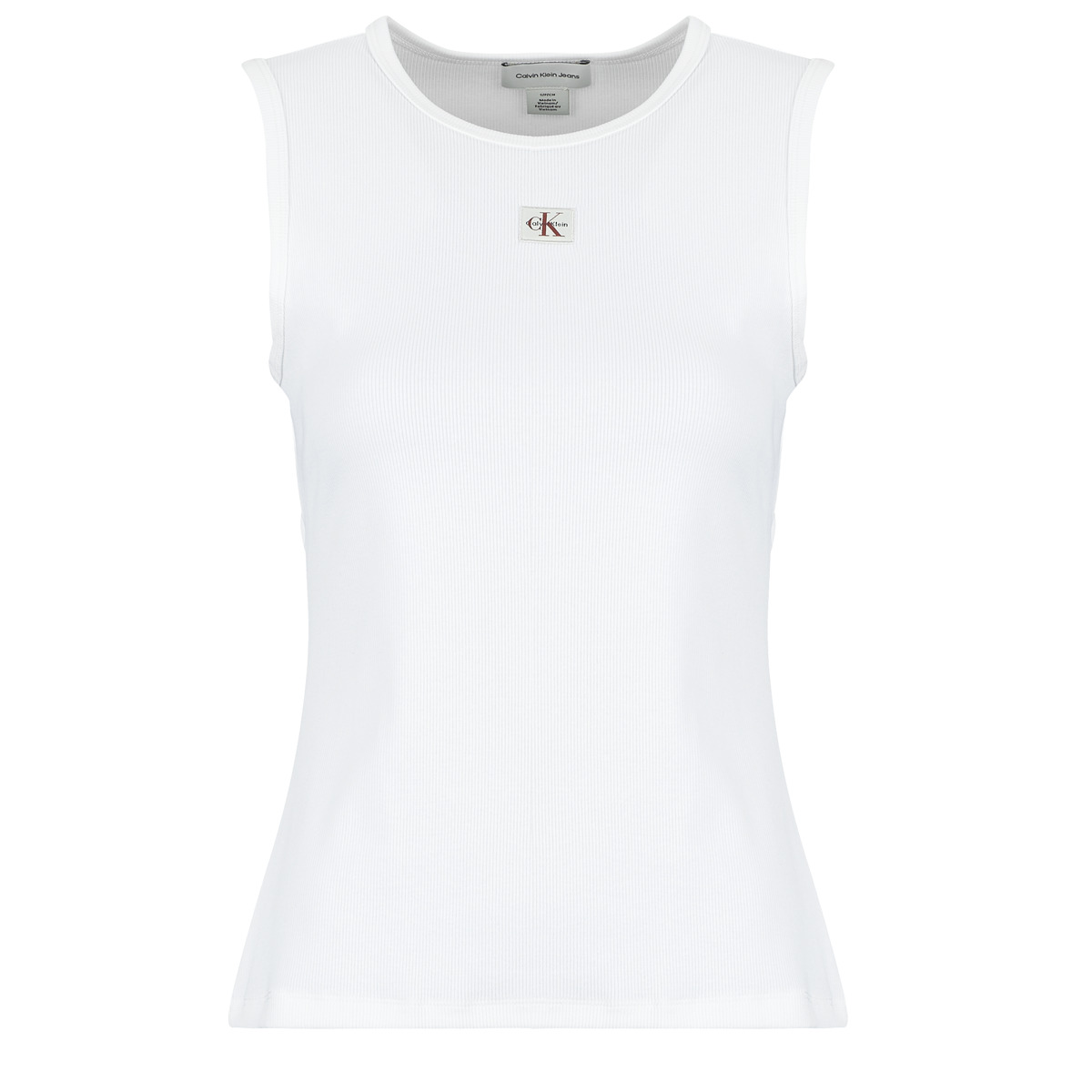 Calvin Klein Jeans - SL WOVEN LABEL 2X2 BABY RIB CUTO - White