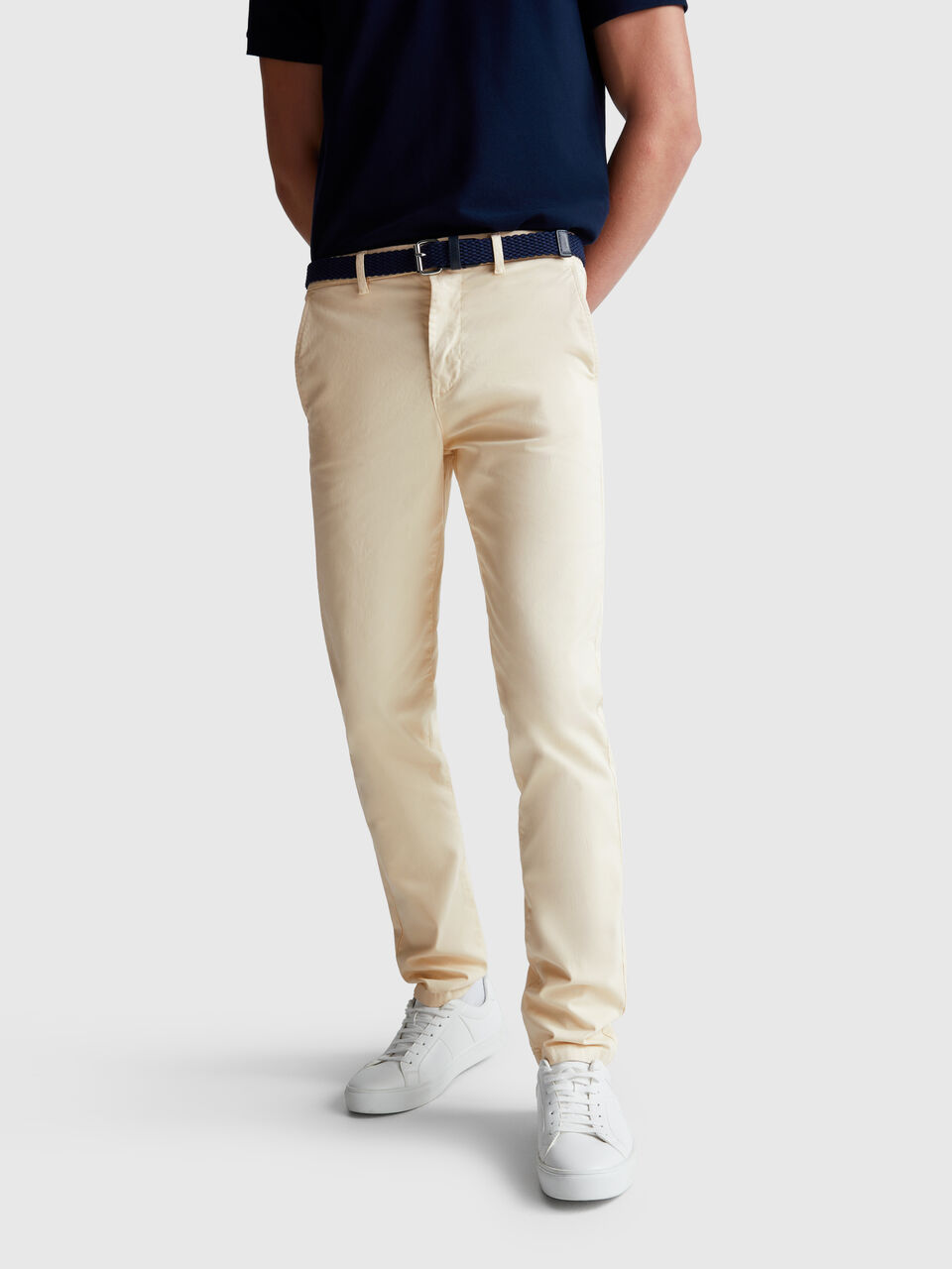 Slim fit cotton chinos