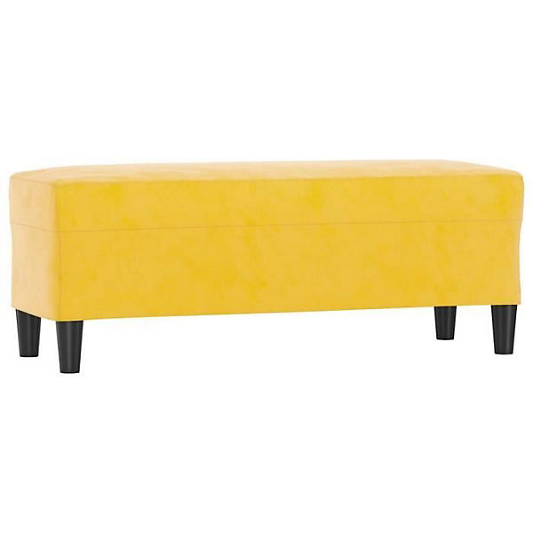 349427 vidaXL Banc Jaune 100x35x41 cm Velours