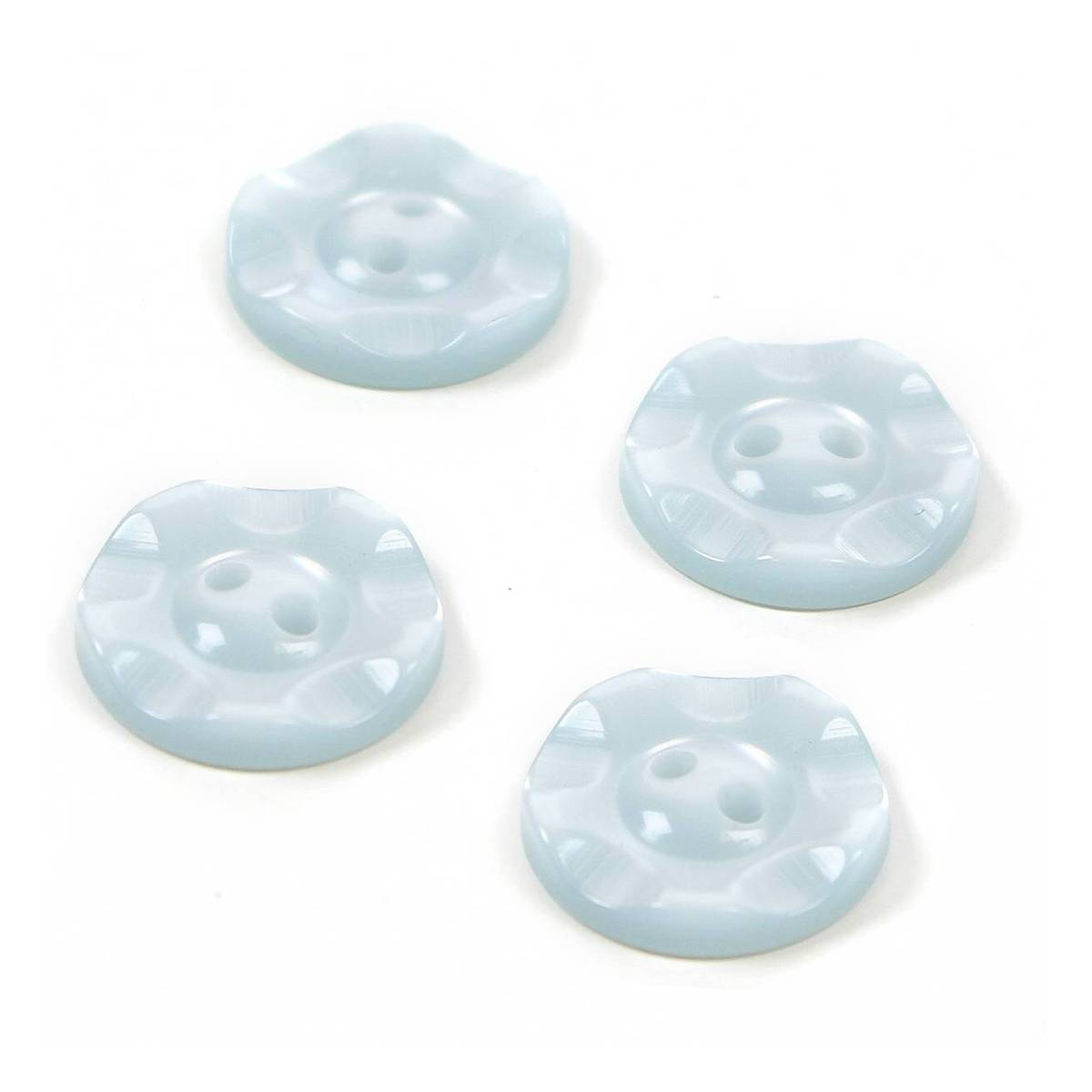 HemlineBaby Blue Basic Scalloped Edge Button 4 Pack