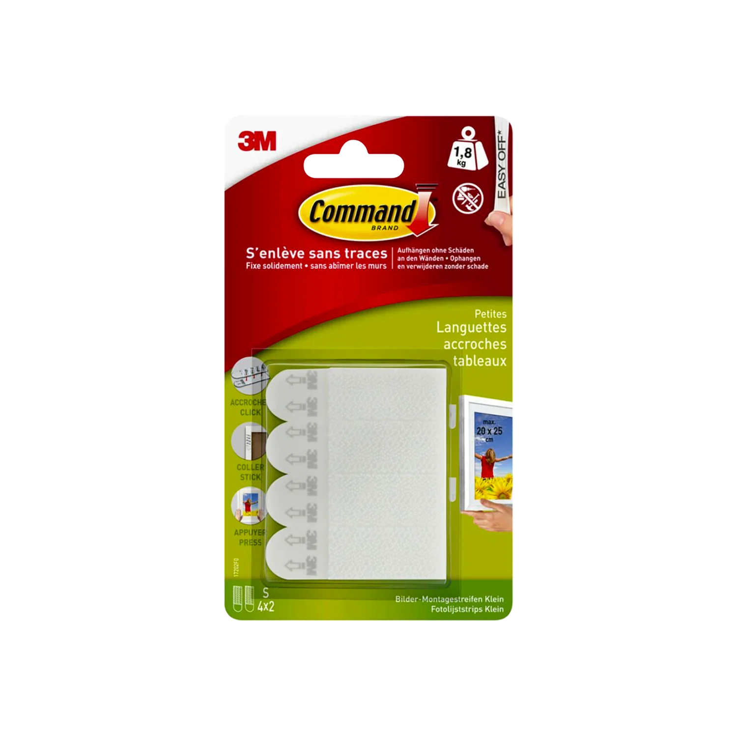 3M Fixation murale LANGUETTES TABLEAU PETIT MODELE blanc