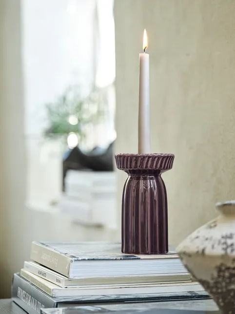 Lysestage INGAR Ø10xH16cm aubergine