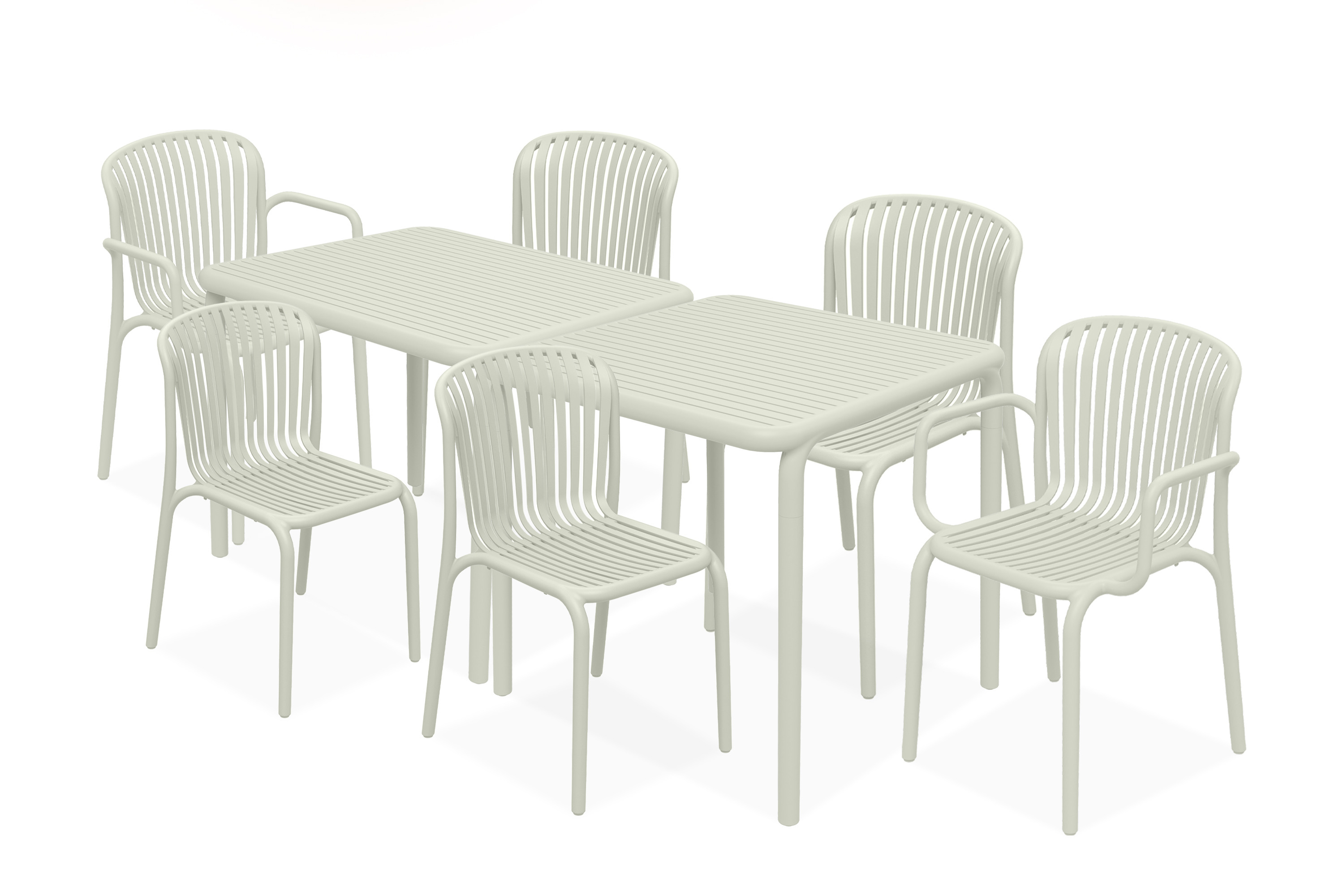 KONSIMO FICCARI Meble zewnętrzne, nowoczesny design, beż, 6-osobowe