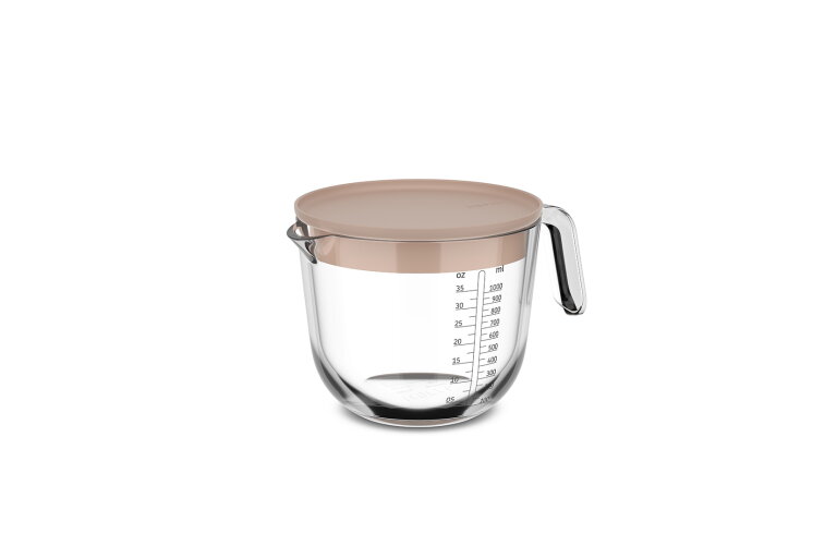 glas maatbeker chef it 1000 ml met deksel - chalk