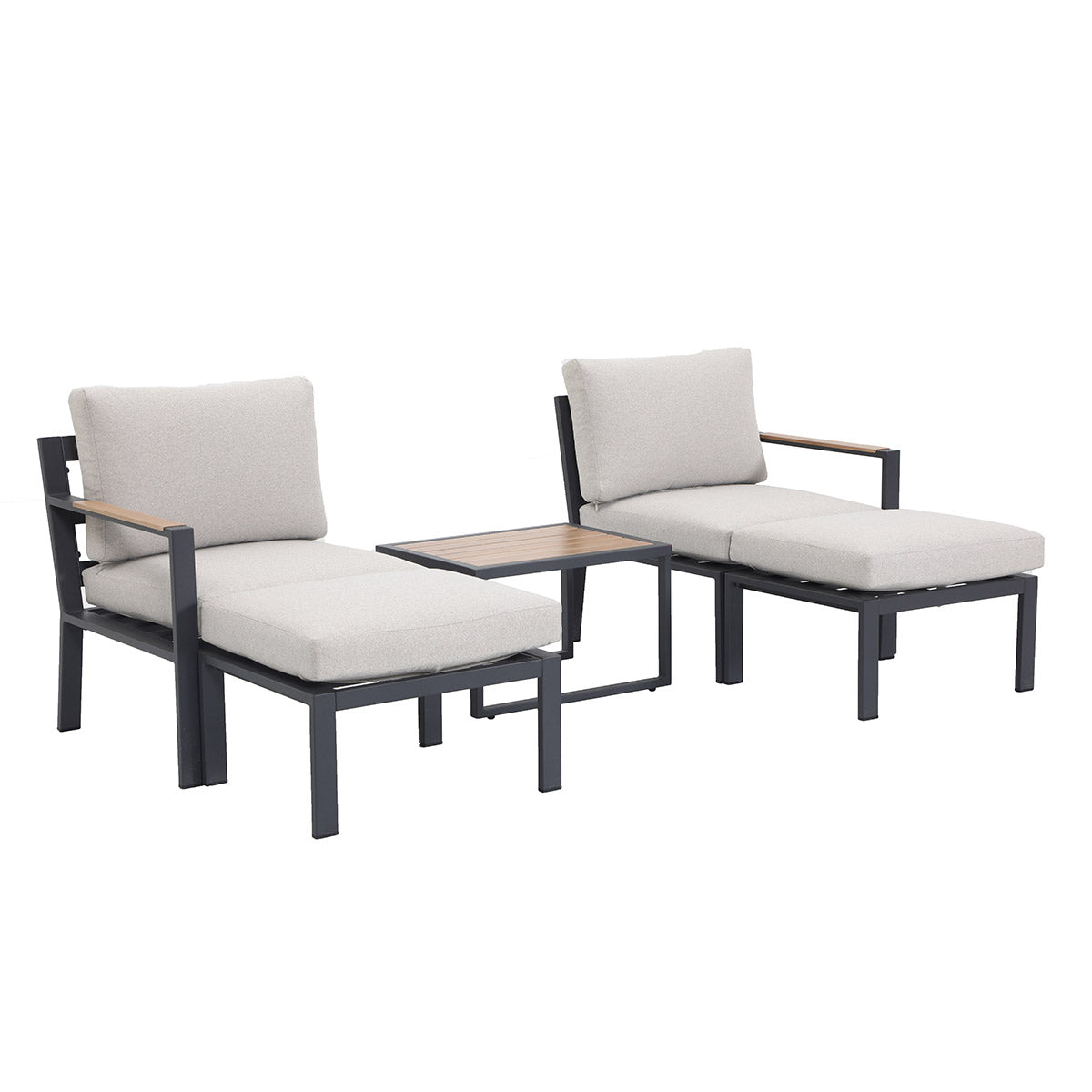 Garden Impressions loungeset Cinto donker grijs balkon 5-delig