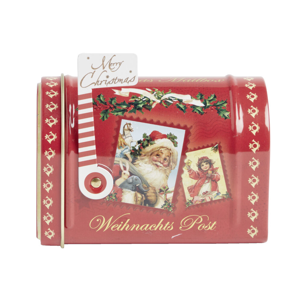 BoÎte aux lettres No&euml;l décorative métal rouge 11x6xH7,5cm