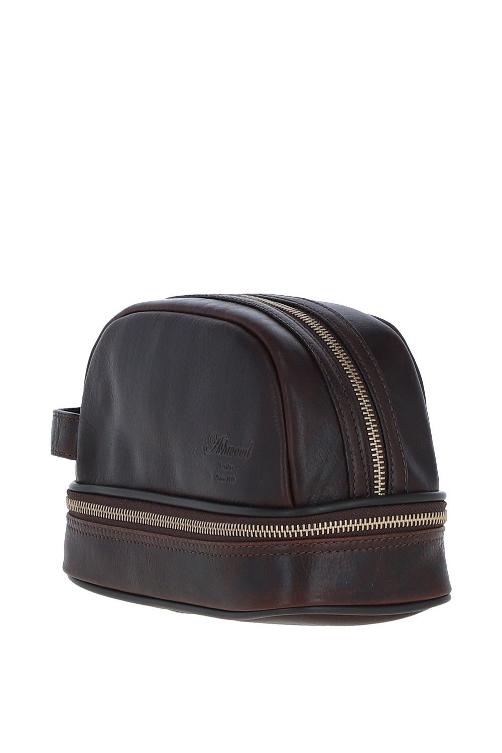 Ashwood Leather Real Leather Zip Wash Bag