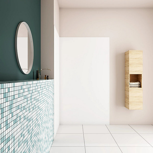 Panneau mural de douche blanc 100x90x210cm,Panneaux muraux salle de bain habillage mural aluminium,avec 2 profilés de finition