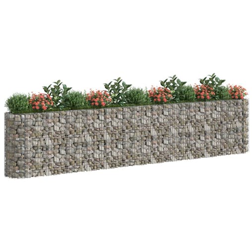 NNEVL Gabion Raised Bed Galvanised Iron 470x50x100 cm