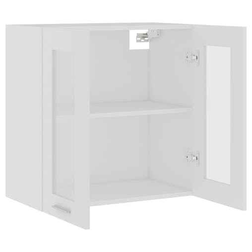NNEVL Hanging Glass Cabinet White 60x31x60 cm Chipboard