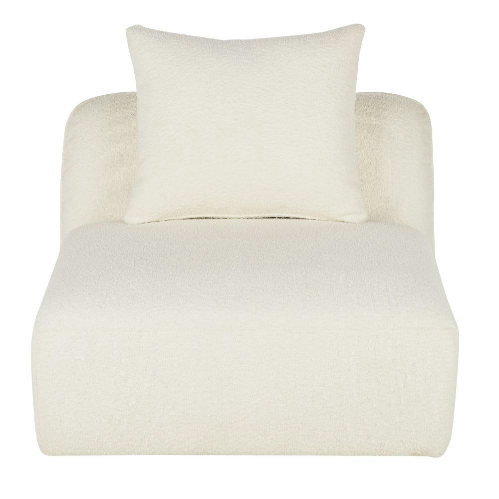 Flake - Chauffeuse 1 places pour canapé modulable tissu écru effet laine bouclée
