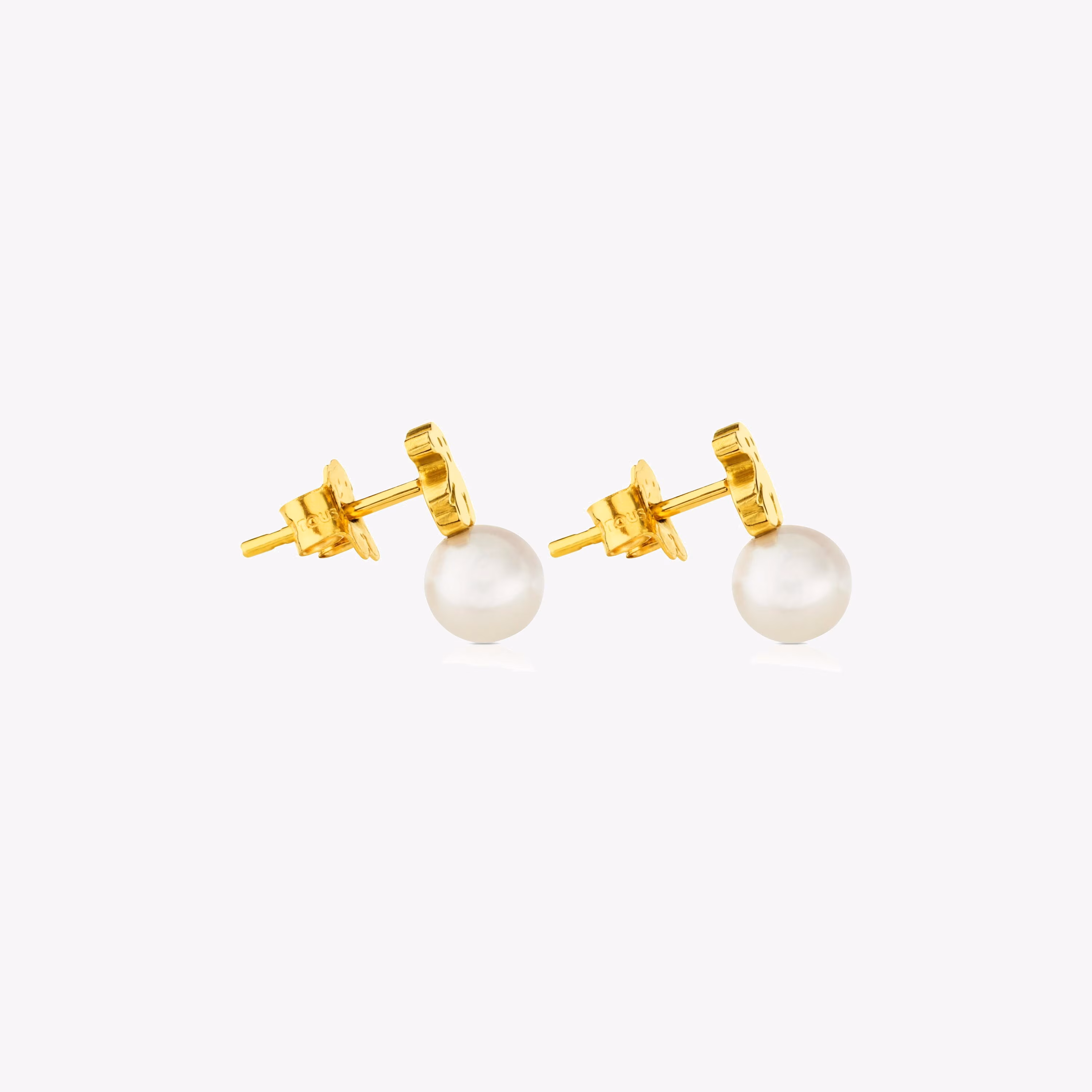 Pendientes en oro amarillo de 18kt y perlas cultivadas Puppies