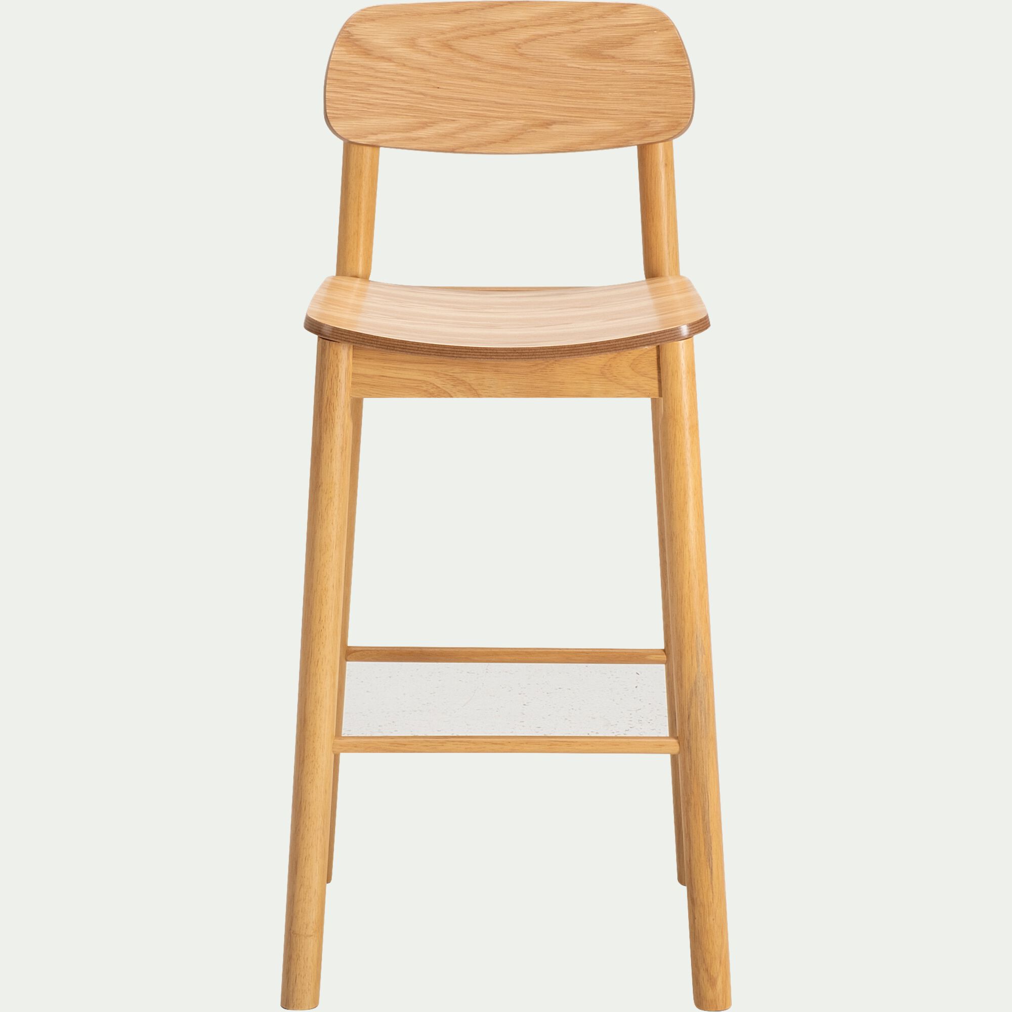 ELORIA - Chaise de bar en chêne et hévéa H105cm - bois clair