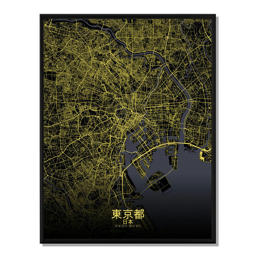 - Affiche Tokyo Carte Nuit 40x50