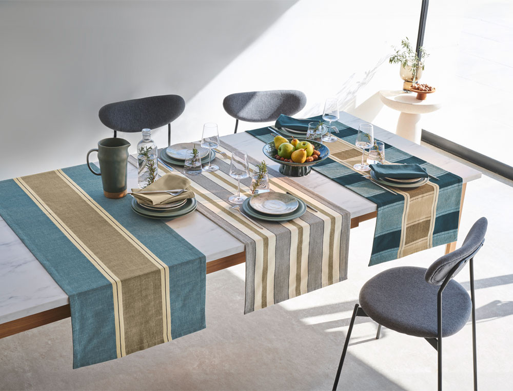 Chemin de table tissé-teintRythme graphique