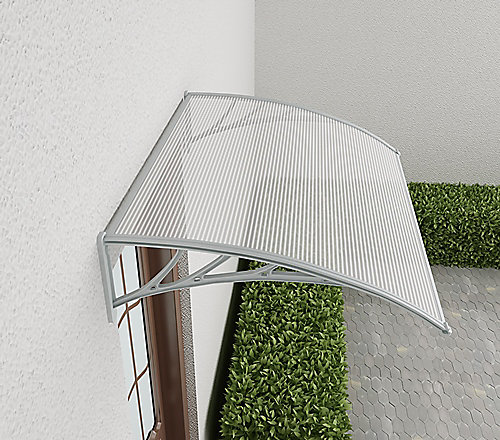 Auvent plastique et polycarbonate Geom Tiffanio gris clair 120 X 90 cm