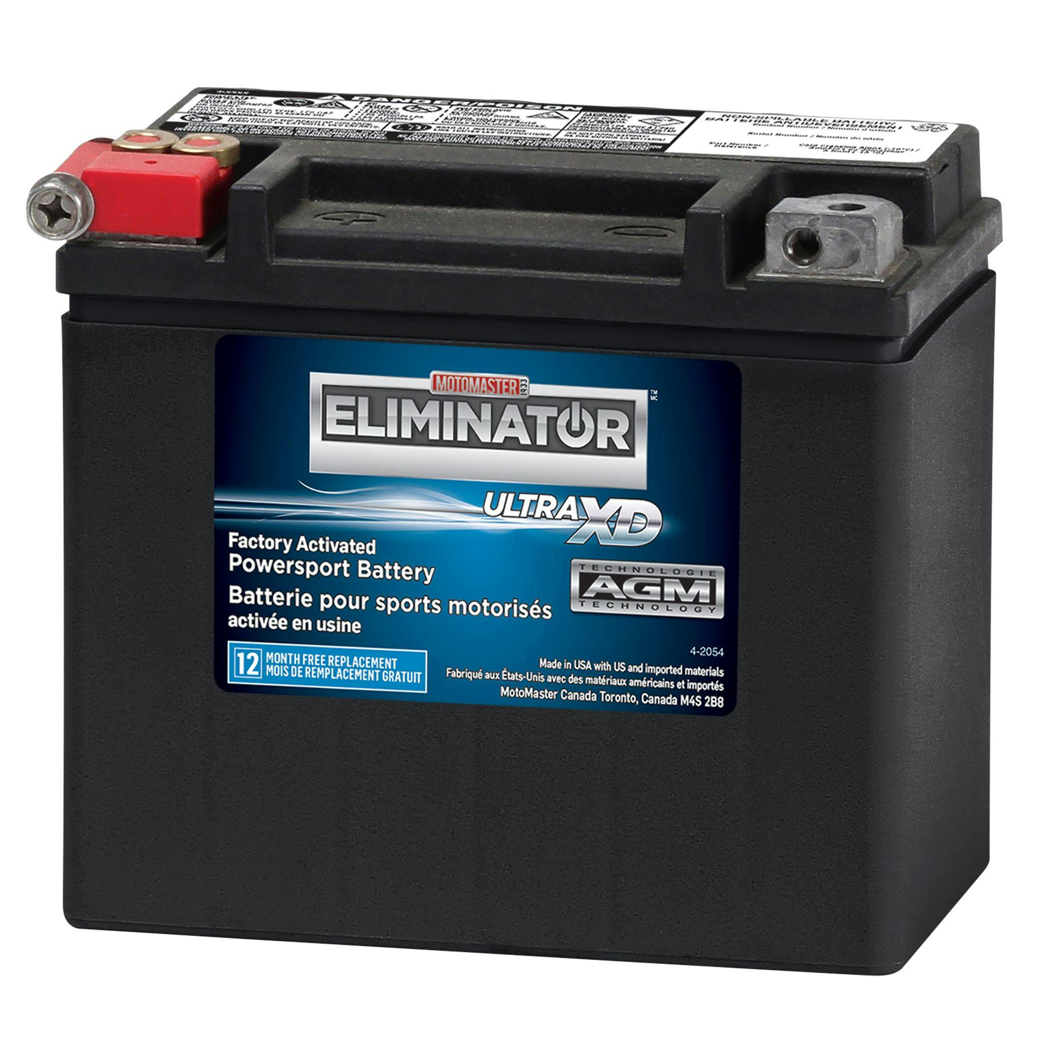 MOTOMASTER ELIMINATOR AGM Factory-Activated Powersports Battery, ETX12