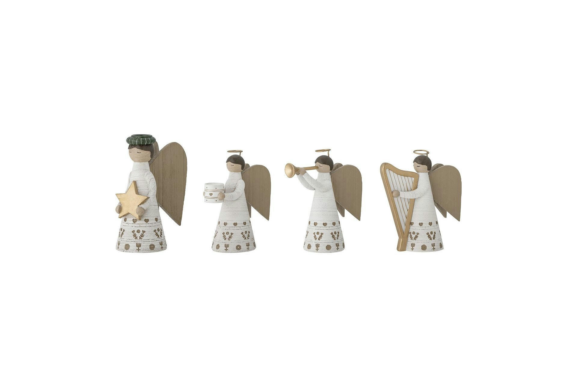 ABBA - Bougeoir en polyresin blanc H16cm