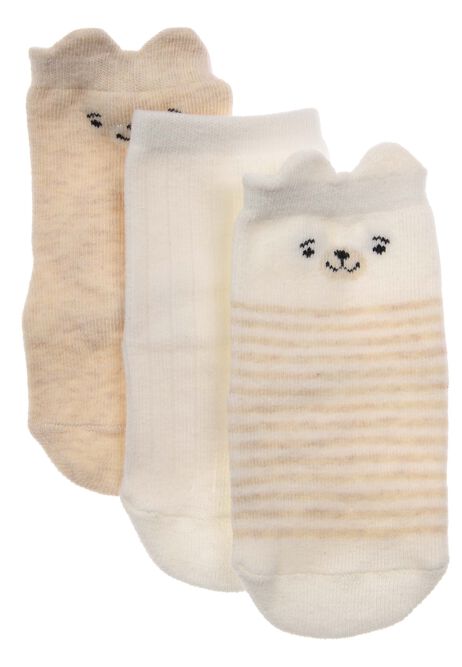 Baby 3pk Stone Bear Multipack Socks
