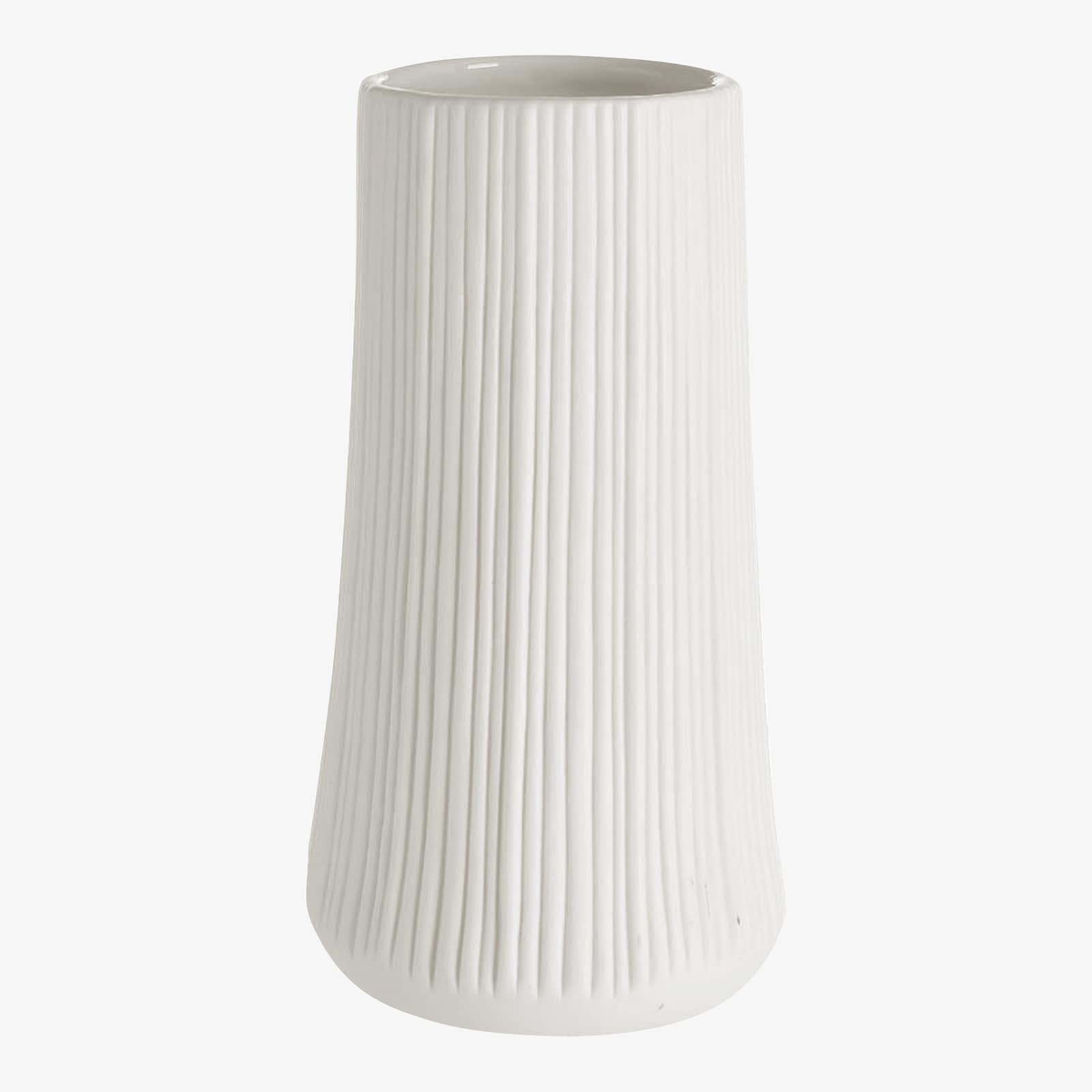 Vase Notches Weiß, ⌀ 9 cm, H 170 mm