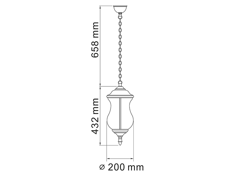 Lampa wisząca zewnętrzna Marsylia LED czarna