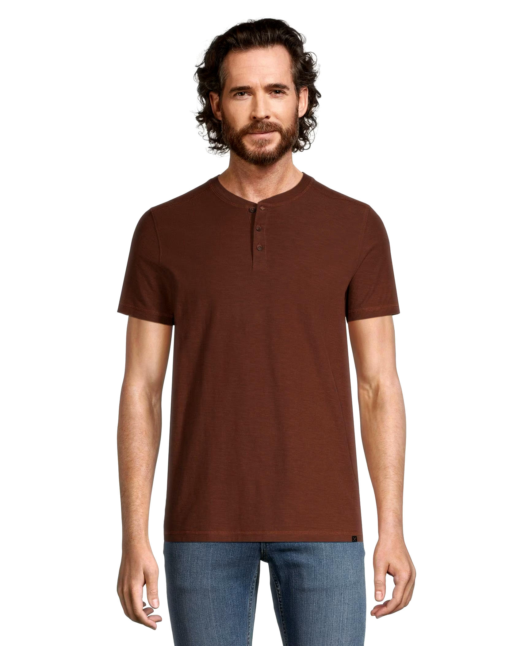 Denver Hayes Men's Garment Wash Slub Henley Shirt
